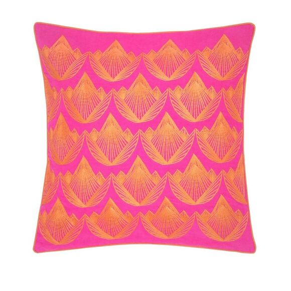 Rochelle Porter Other - Lotus Embroidered Decorative Pillow Orange/Magenta Orange/Magenta